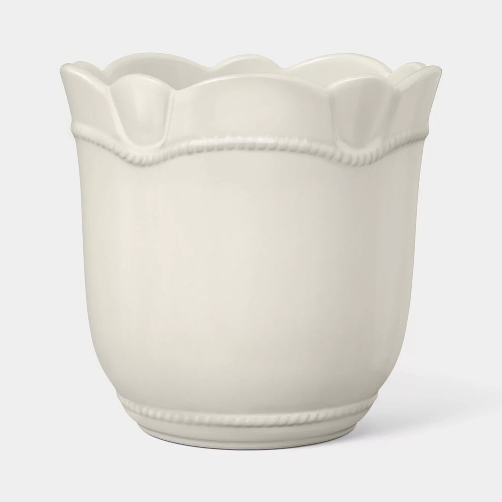 8" Ceramic Outdoor Planter Ivory - Threshold Studio McGee, Target